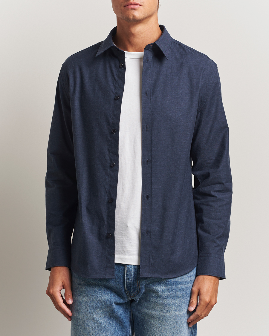 Herren | Hemden | J.Lindeberg | Slim Fit Light Flannel Shirt Navy