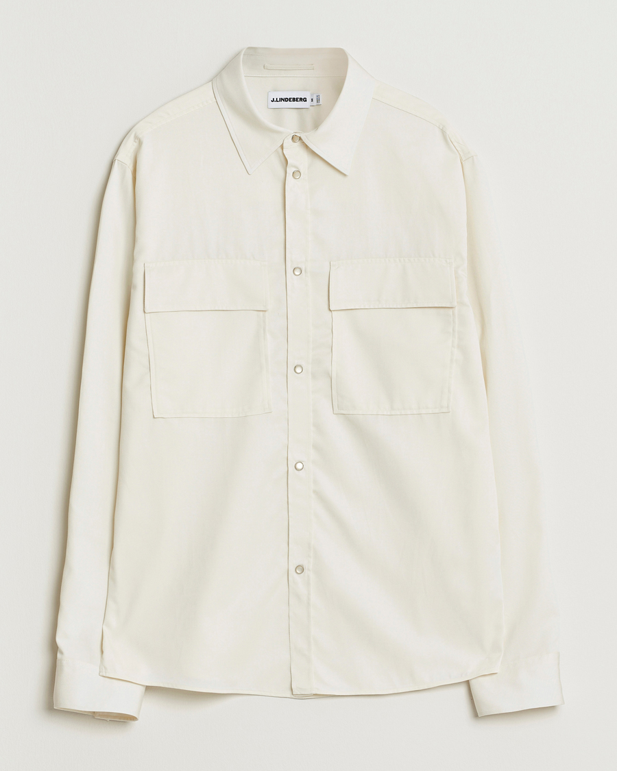 Herren | Hemden | J.Lindeberg | Finnigan Tencel Twill Overshirt Cloud White