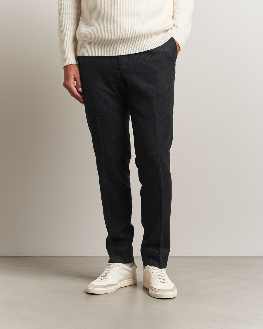 Herren | Hosen | J.Lindeberg | Soren Cash Stretch Flannel Trousers Dark Grey Melange