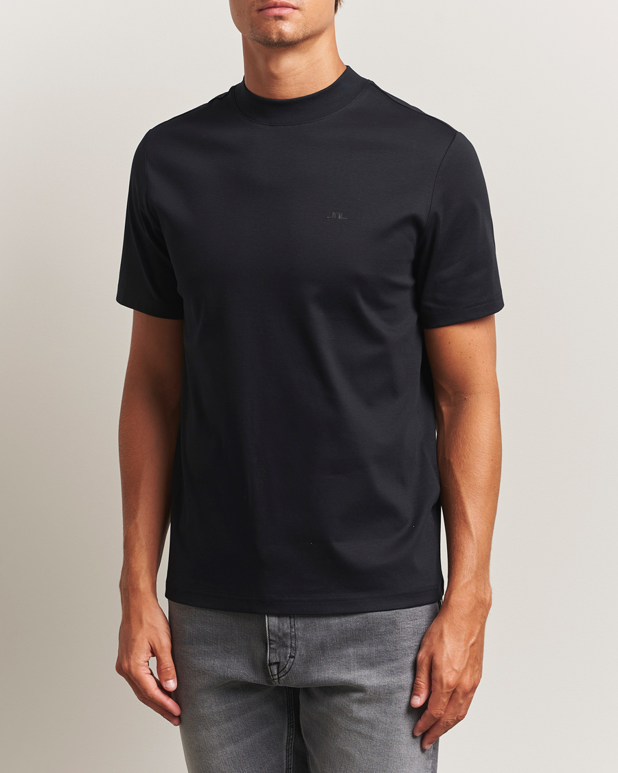 Herren | T-Shirts | J.Lindeberg | Ace Mock Neck T-Shirt Black