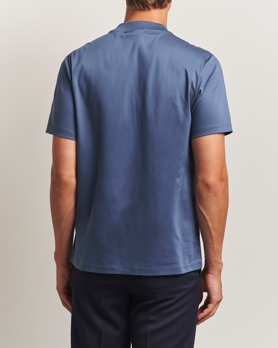 Herren | T-Shirts | J.Lindeberg | Ace Mock Neck T-Shirt Vintage Indigo