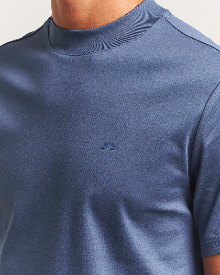 Herren | T-Shirts | J.Lindeberg | Ace Mock Neck T-Shirt Vintage Indigo
