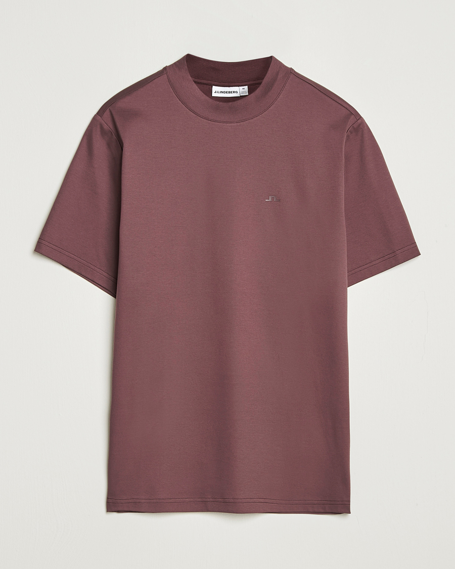 Herren | T-Shirts | J.Lindeberg | Ace Mock Neck T-Shirt Huckleberry