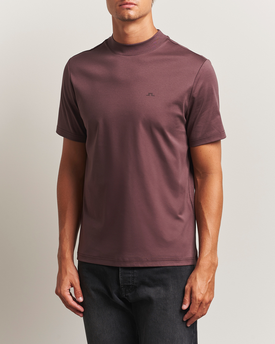 Herren | T-Shirts | J.Lindeberg | Ace Mock Neck T-Shirt Huckleberry