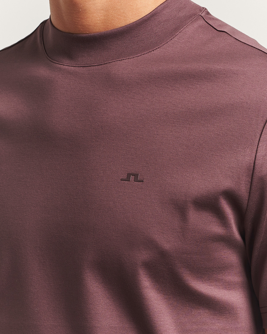 Herren | T-Shirts | J.Lindeberg | Ace Mock Neck T-Shirt Huckleberry