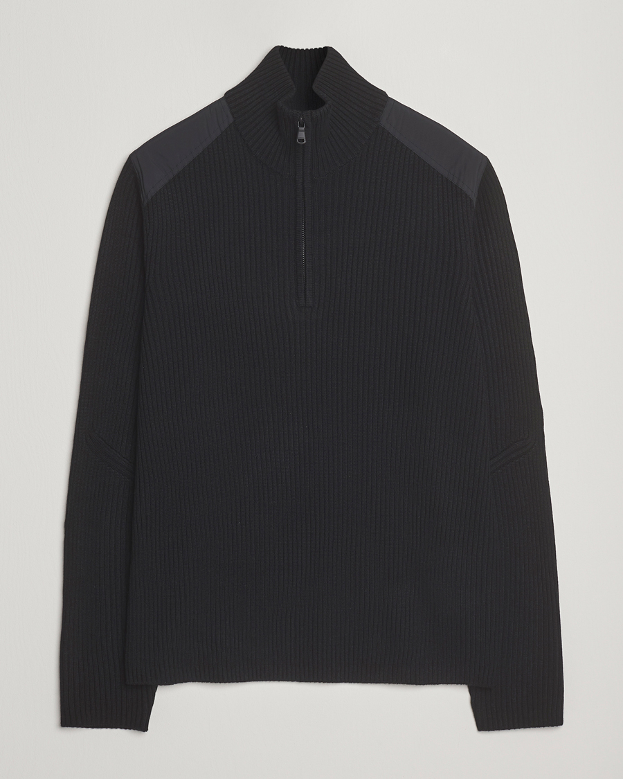 Herren | Pullover | J.Lindeberg | Martin Knitted Hybrid Half Zip Black