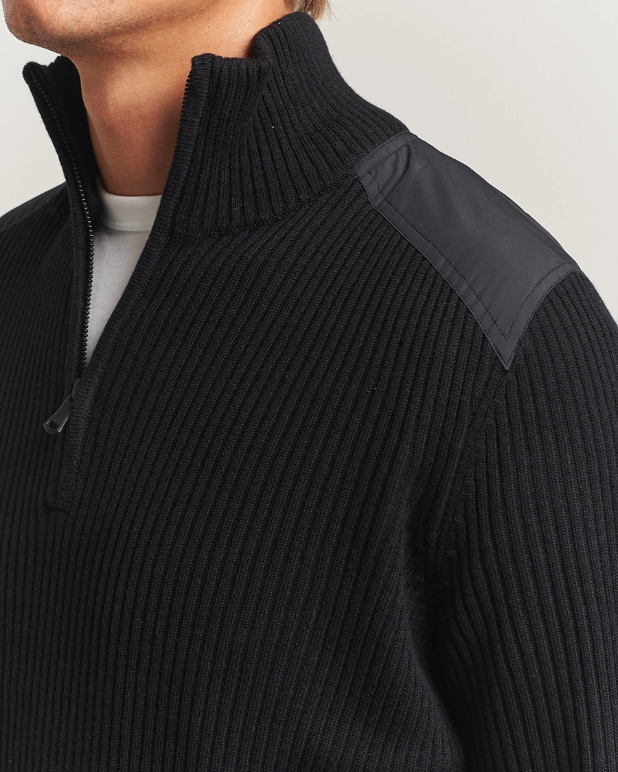 Herren | Pullover | J.Lindeberg | Martin Knitted Hybrid Half Zip Black