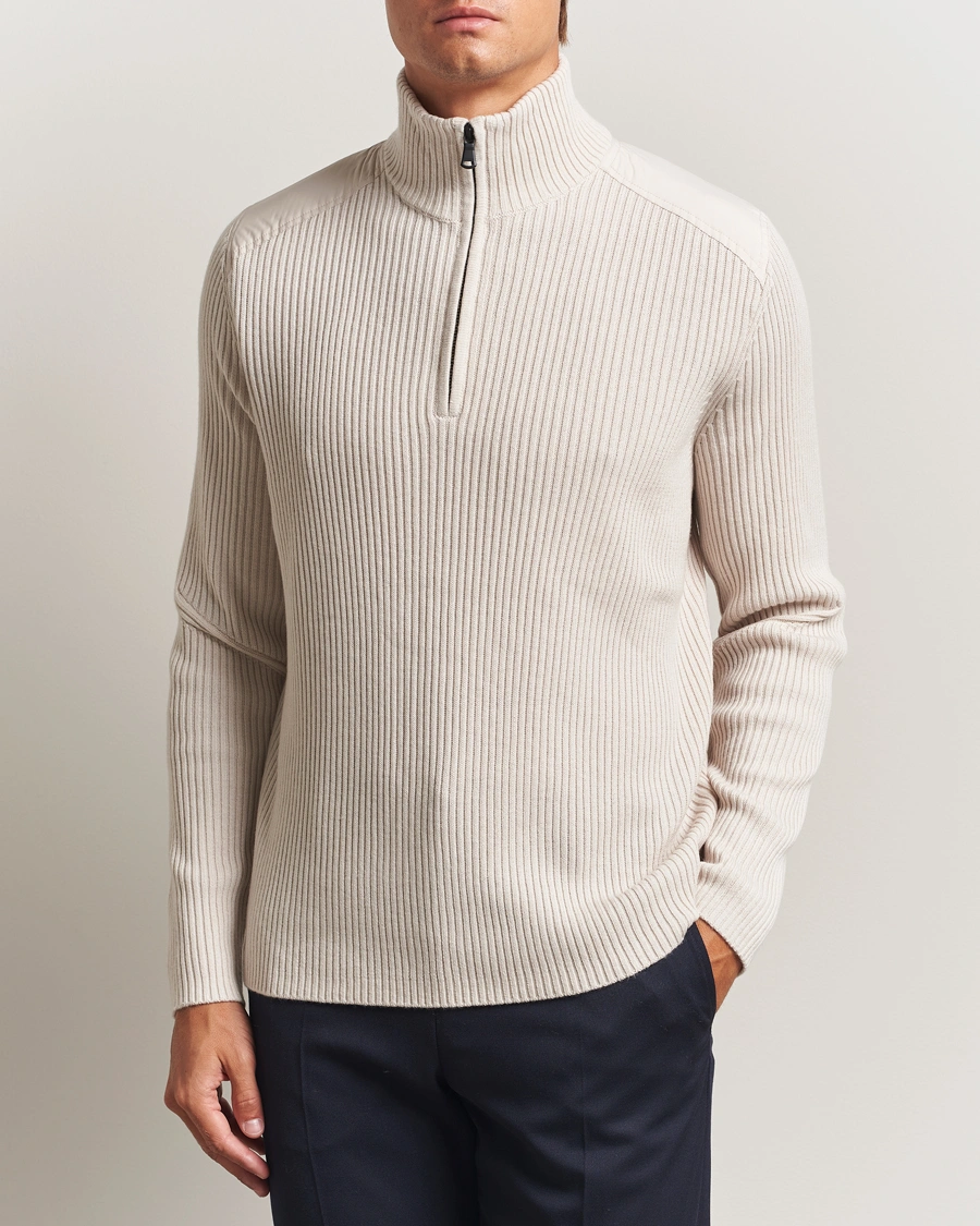 Herren | Pullover | J.Lindeberg | Martin Knitted Hybrid Half Zip Moonbeam
