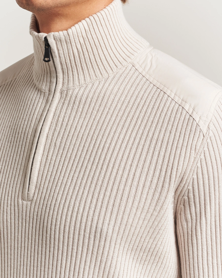 Herren | Pullover | J.Lindeberg | Martin Knitted Hybrid Half Zip Moonbeam