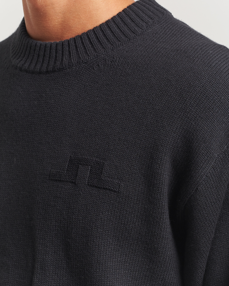Herren | Pullover | J.Lindeberg | Eddy Wool/Cotton Knitted Sweater Black