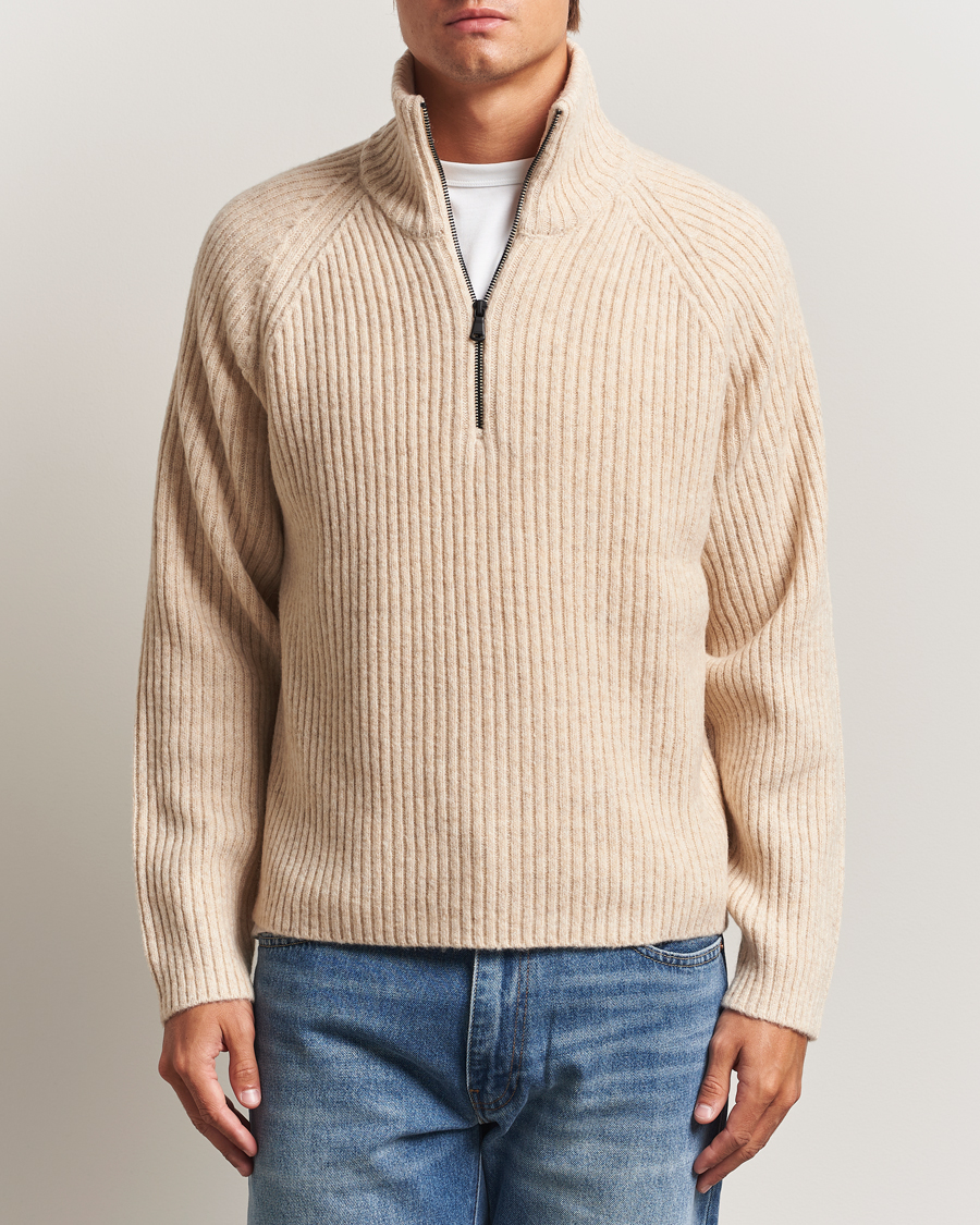 Herren | Pullover | J.Lindeberg | Victor Wool Half Zip Moonbeam Melange
