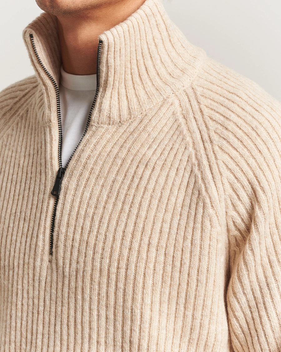 Herren | Pullover | J.Lindeberg | Victor Wool Half Zip Moonbeam Melange