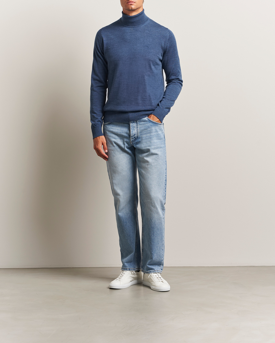 Herren | Pullover | J.Lindeberg | Kaden Merino Turtleneck Vintage Indigo Melange