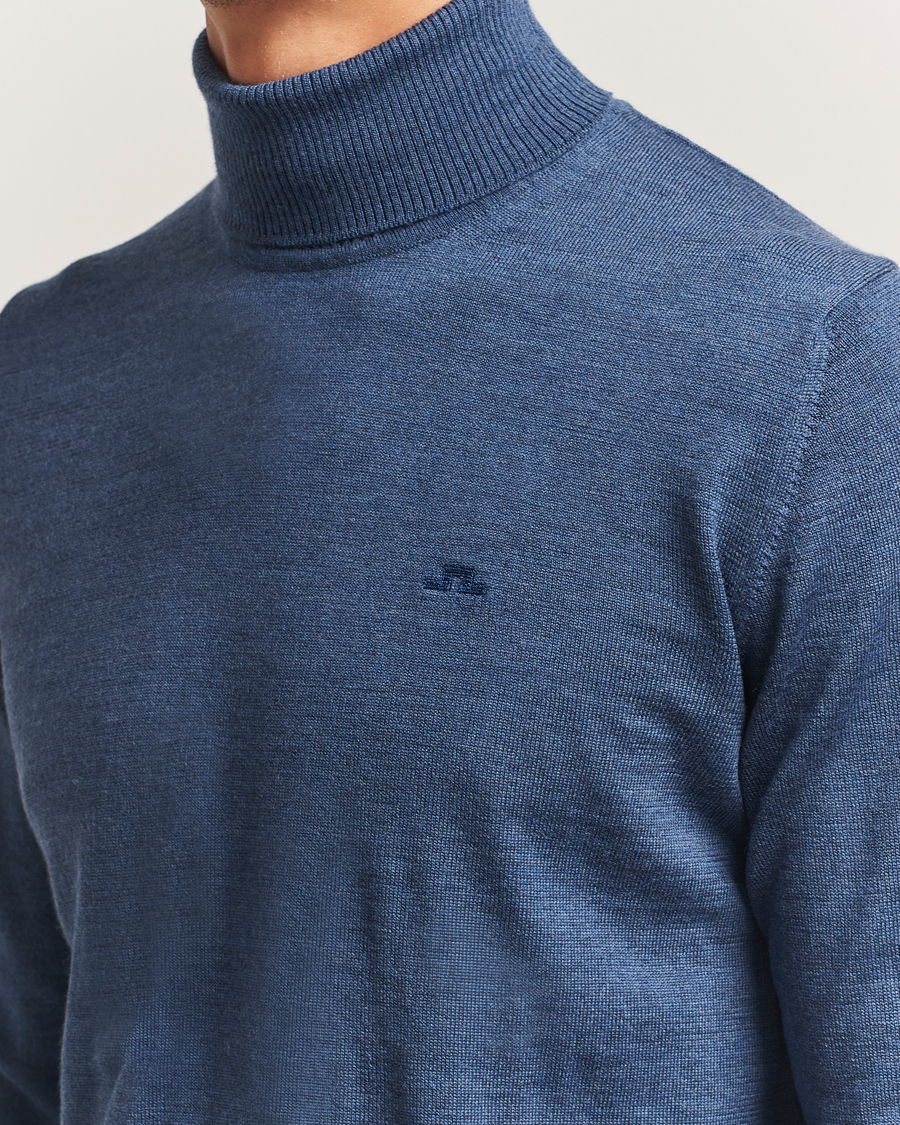 Herren | Pullover | J.Lindeberg | Kaden Merino Turtleneck Vintage Indigo Melange