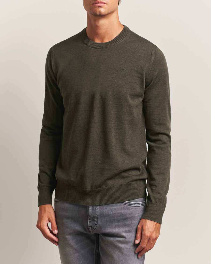Herren | Pullover | J.Lindeberg | Keane Merino Crew Neck Forest Green Melange