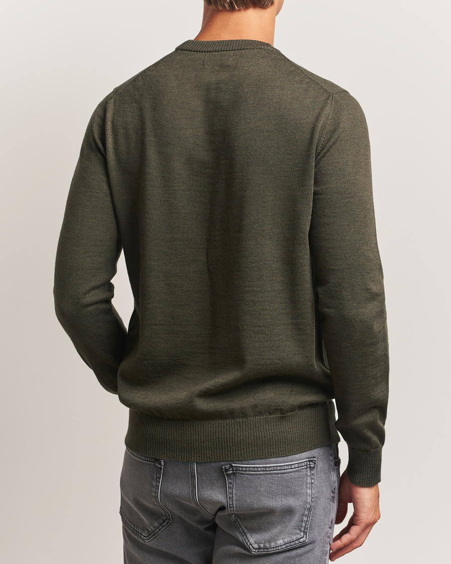 Herren | Pullover | J.Lindeberg | Keane Merino Crew Neck Forest Green Melange