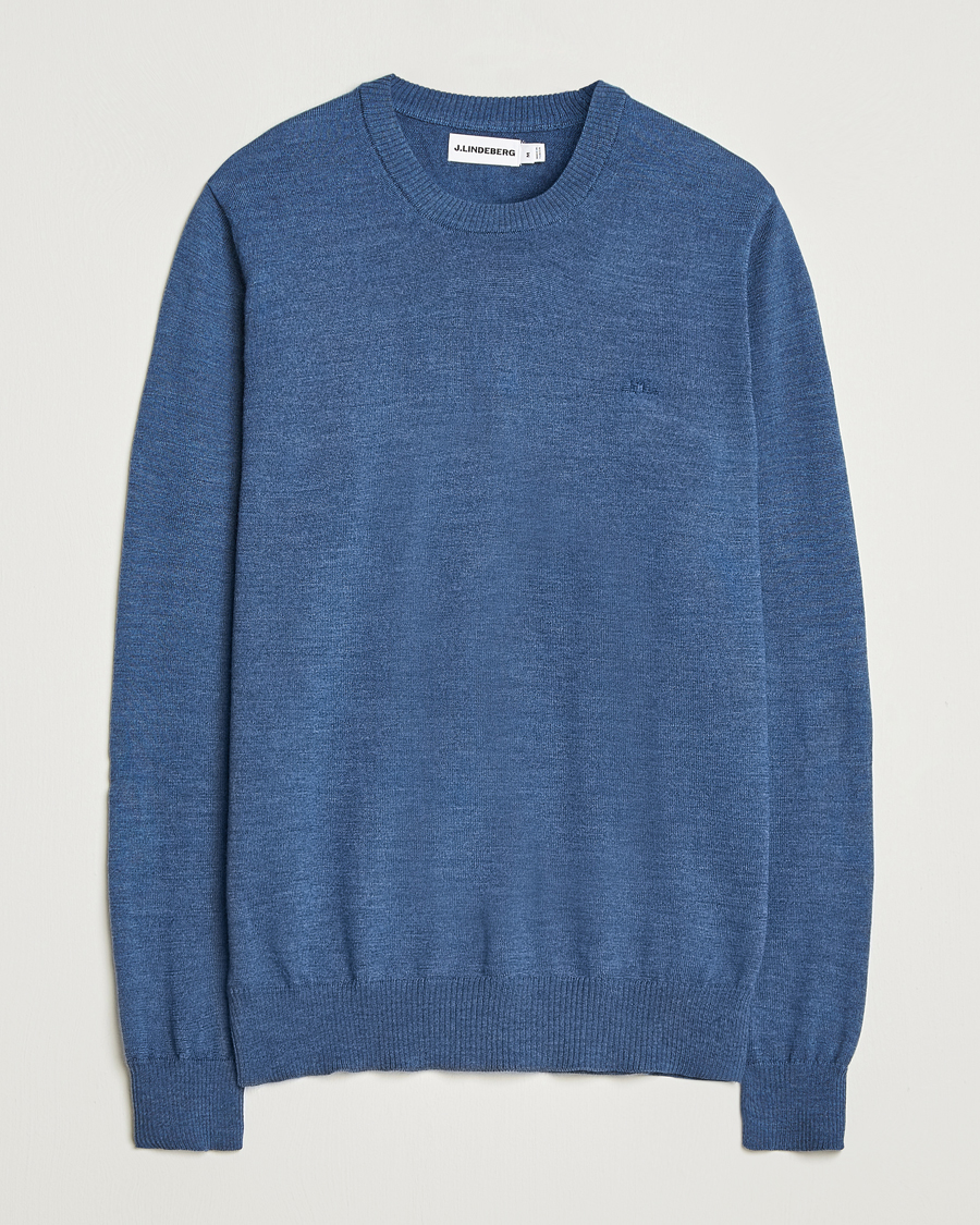 Herren | Pullover | J.Lindeberg | Keane Merino Crew Neck Vintage Indigo