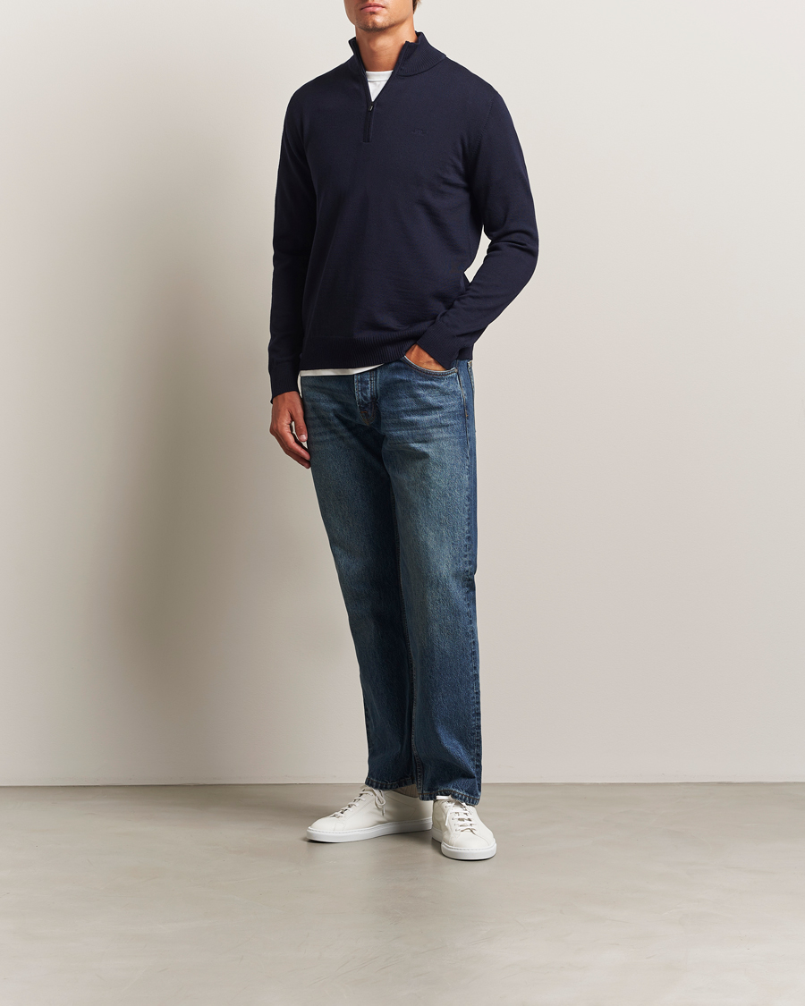 Herren | Pullover | J.Lindeberg | Kiyan Merino Half Zip Navy