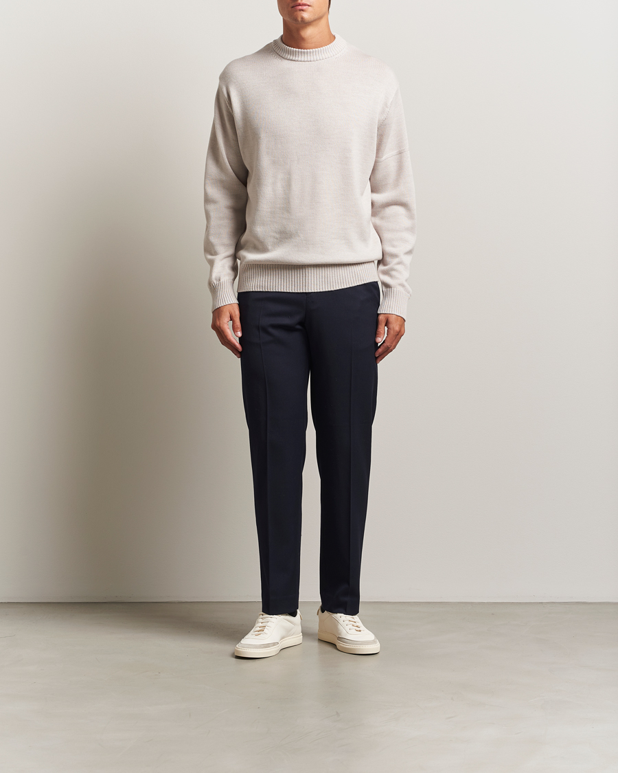 Herren | Pullover | J.Lindeberg | Kino Merino Crew Neck Moonbeam Melange