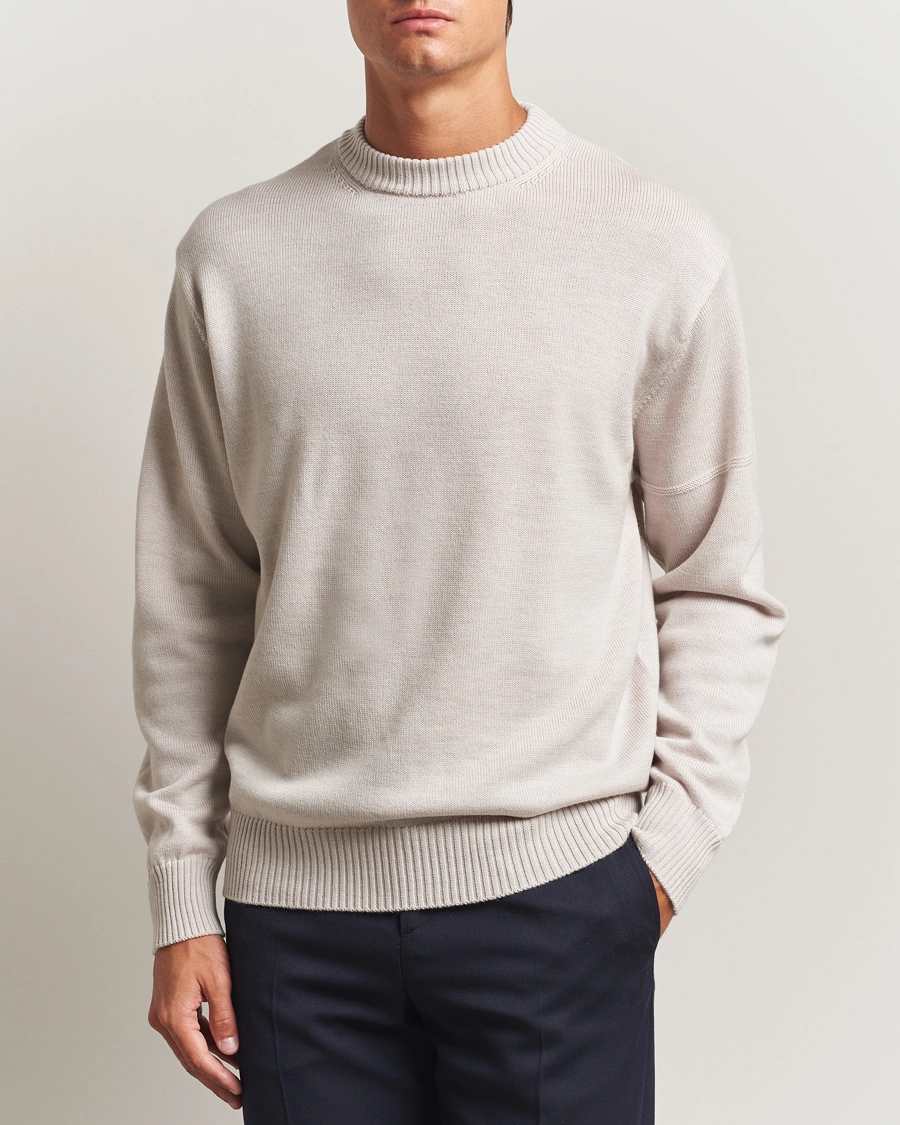 Herren | Pullover | J.Lindeberg | Kino Merino Crew Neck Moonbeam Melange