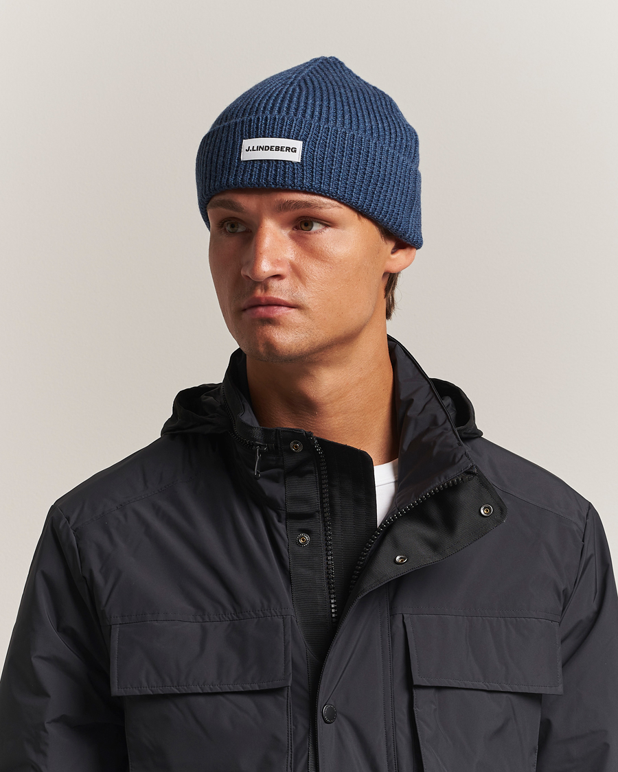 Herren | Mützen | J.Lindeberg | Juan Merino Beanie Vintage Indigo
