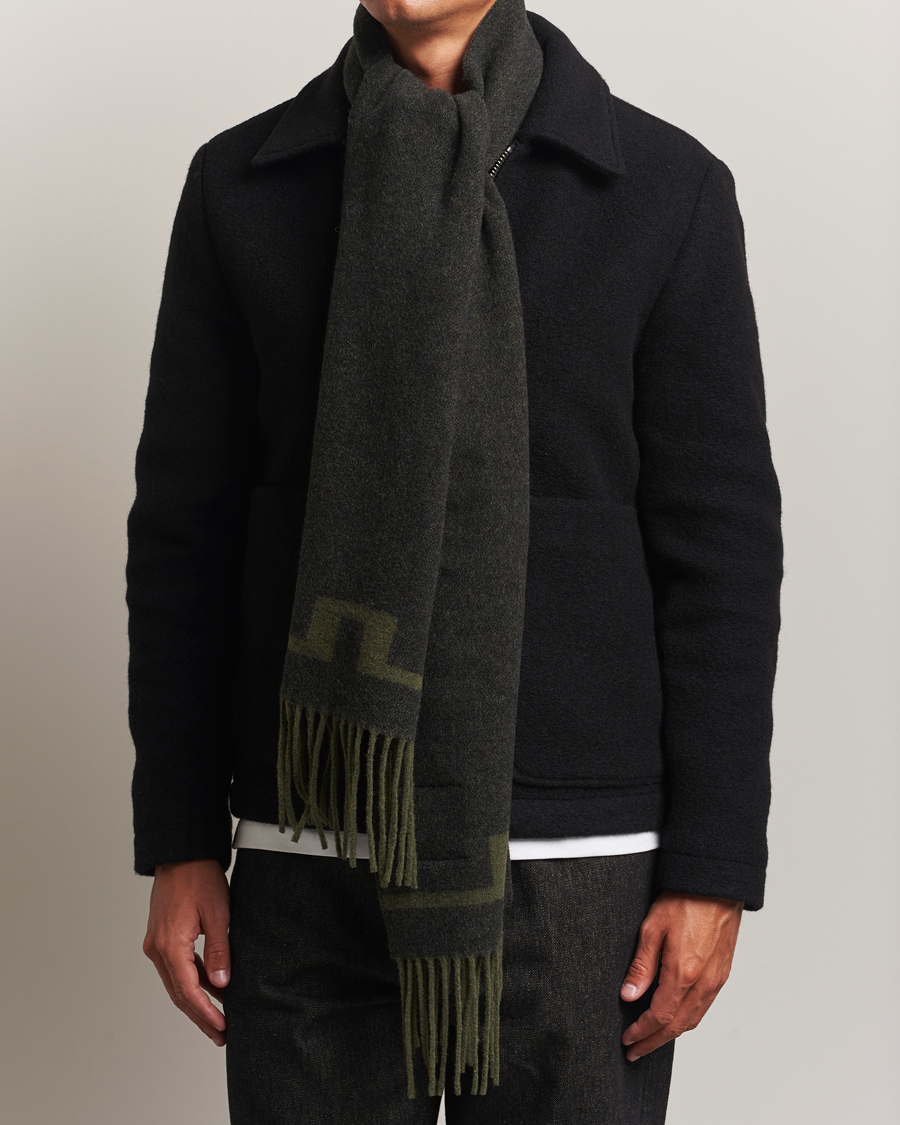 Herren | Schals | J.Lindeberg | Champ Wool Doublefaced Scarf Forest Green