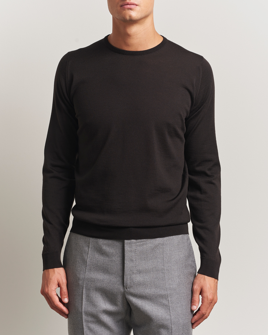 Herren | Pullover | John Smedley | Lundy Extra Fine Merino Crew Neck Faulkner Brown