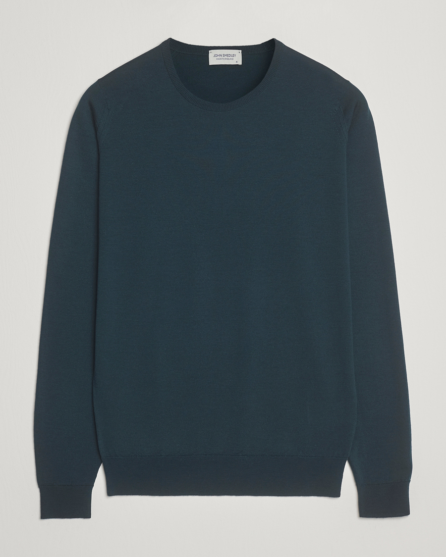 Herren | Pullover | John Smedley | Lundy Extra Fine Merino Crew Neck Richardson Green