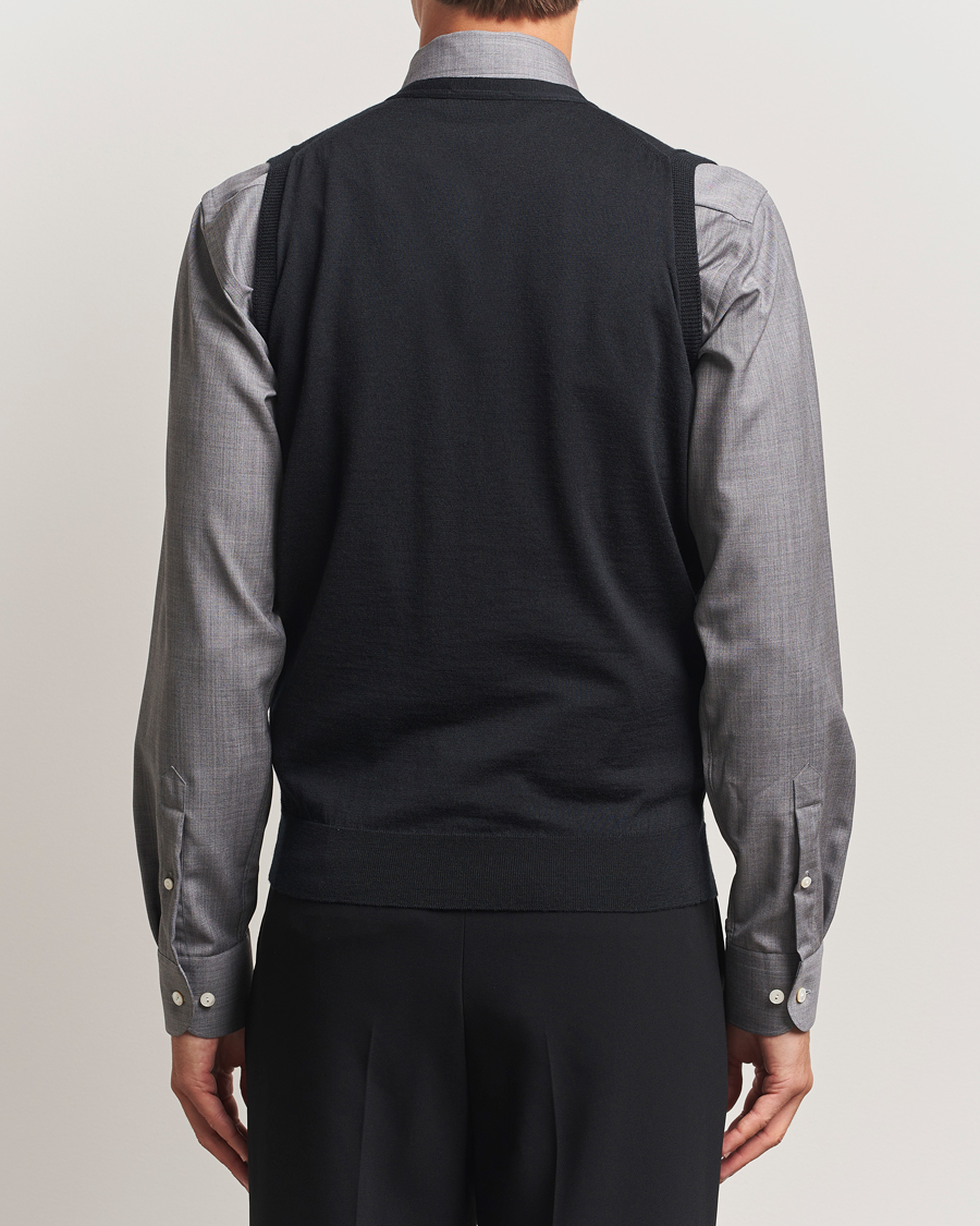 Herren | Pullover | John Smedley | Huntswood Slim Fit Waistcoat Black