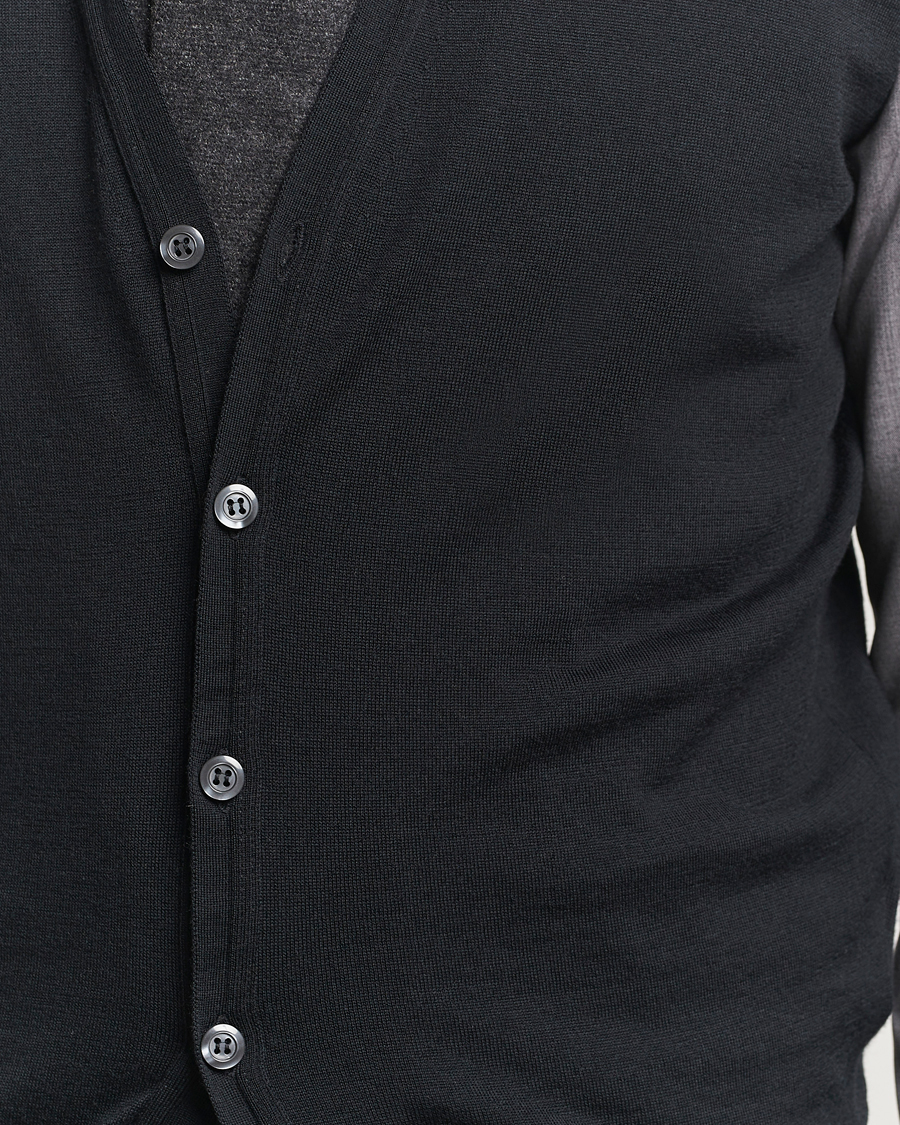 Herren | Pullover | John Smedley | Huntswood Slim Fit Waistcoat Black