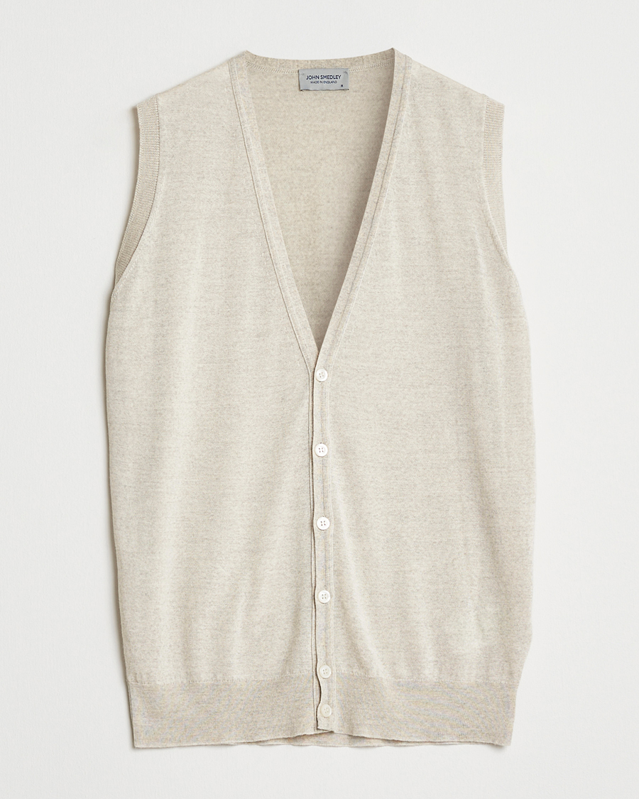 Herren | Pullover | John Smedley | Huntswood Slim Fit Waistcoat Grey Fleece