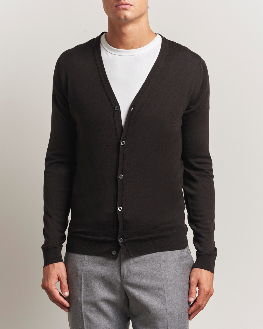 Herren | Pullover | John Smedley | Petworth Extra Fine Merino Cardigan Faulkner Brown