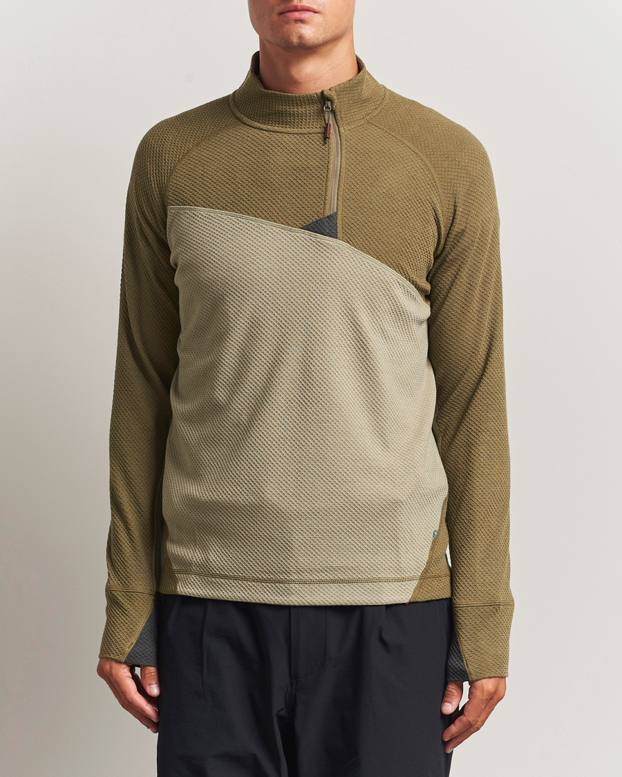 Herren | Pullover | Klättermusen | Huge Half Zip Sweater Silver Green Olive