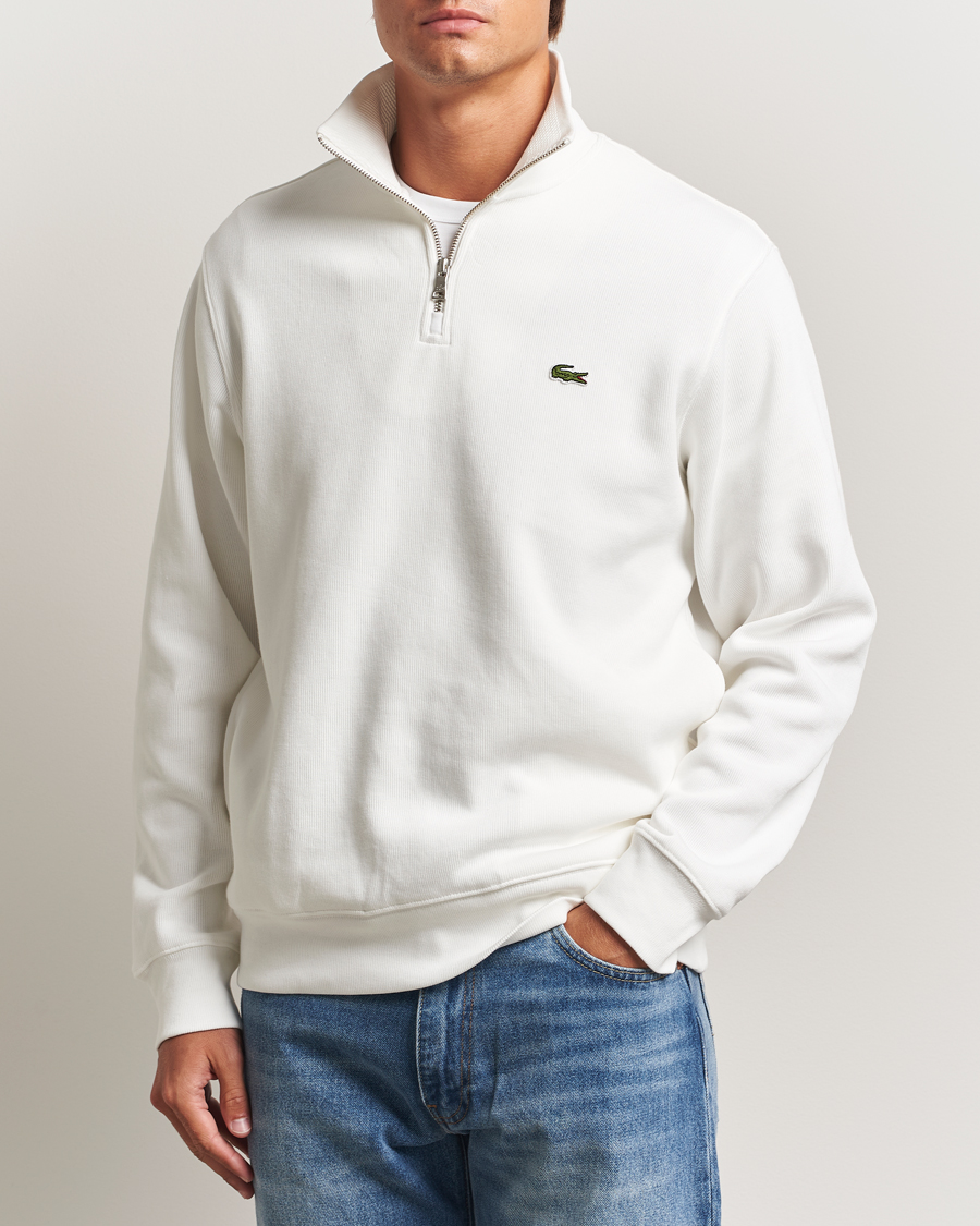 Herren | Pullover | Lacoste | Rib Interlock Half Zip Flour