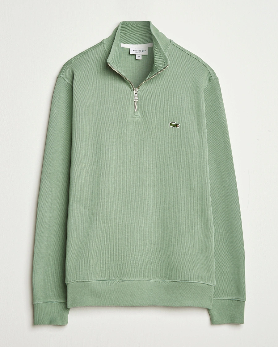 Herren | Pullover | Lacoste | Rib Interlock Half Zip Thyme Green
