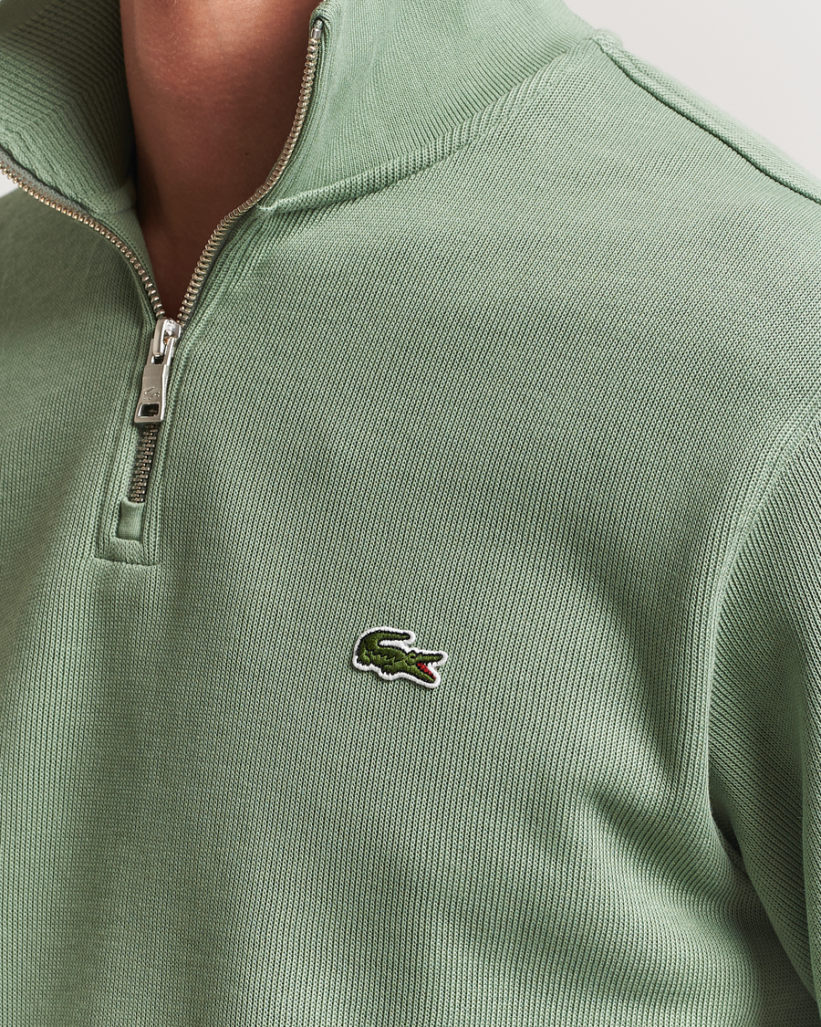 Herren | Pullover | Lacoste | Rib Interlock Half Zip Thyme Green