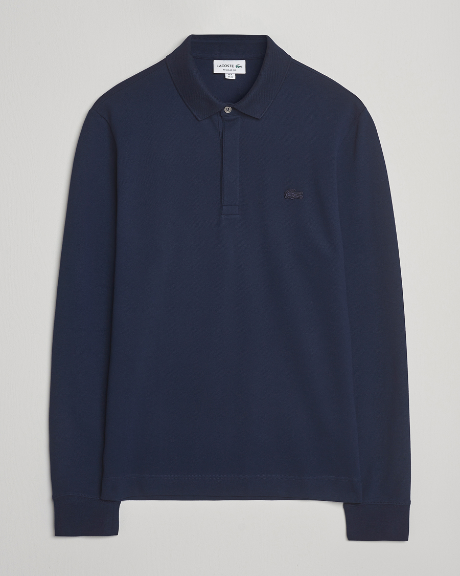 Herren | Poloshirts | Lacoste | Paris Long Sleeve Polo Piké Navy Blue