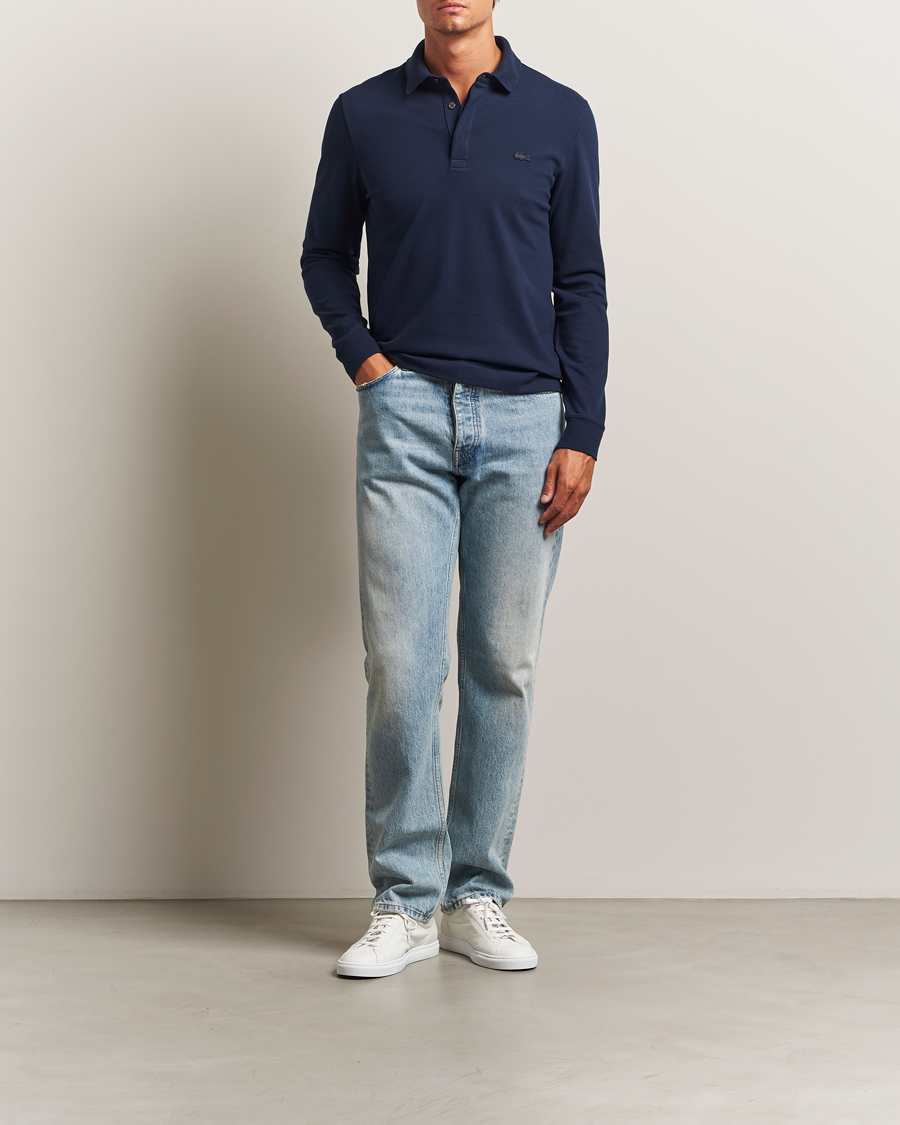 Herren | Poloshirts | Lacoste | Paris Long Sleeve Polo Piké Navy Blue