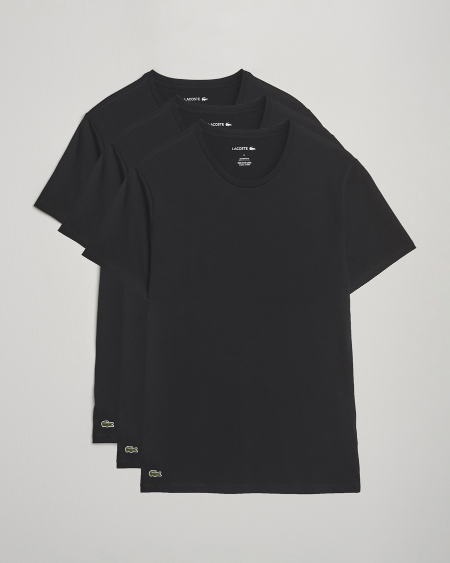 Herren | T-Shirts | Lacoste | 3-Pack Crew Neck T-Shirt Black