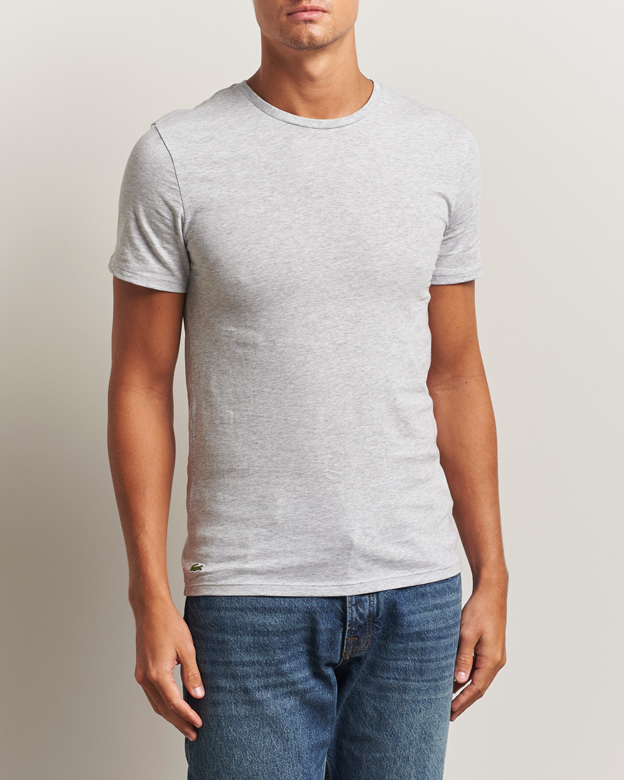 Herren | T-Shirts | Lacoste | 3-Pack Crew Neck T-Shirt White/Grey/Black