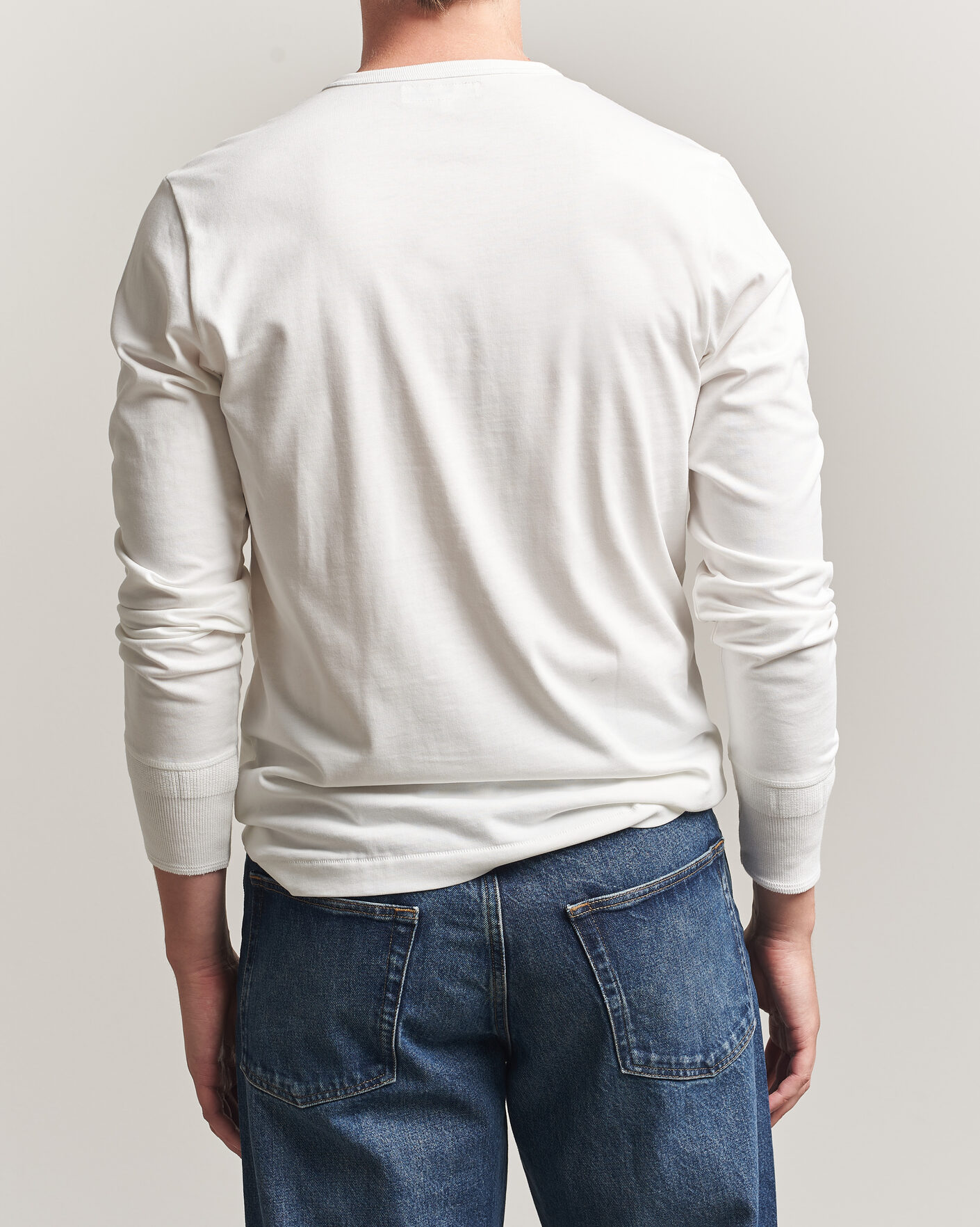 Herren | T-Shirts | Merz b. Schwanen | Classic Fit Sturdy Organic Cotton Henley White