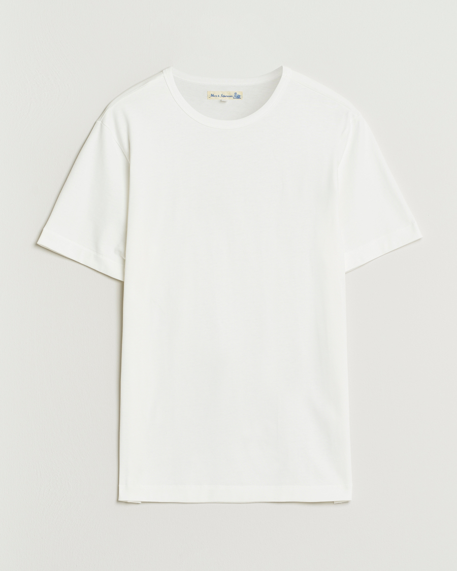 Herren | T-Shirts | Merz b. Schwanen | Classic Fit Sturdy Loopwheeled T-Shirt White