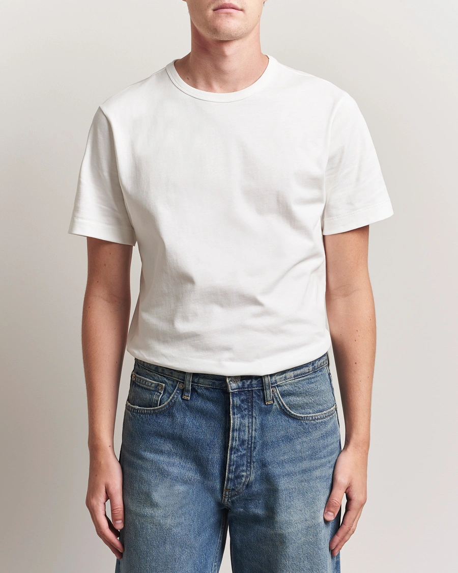 Herren | T-Shirts | Merz b. Schwanen | Classic Fit Sturdy Loopwheeled T-Shirt White