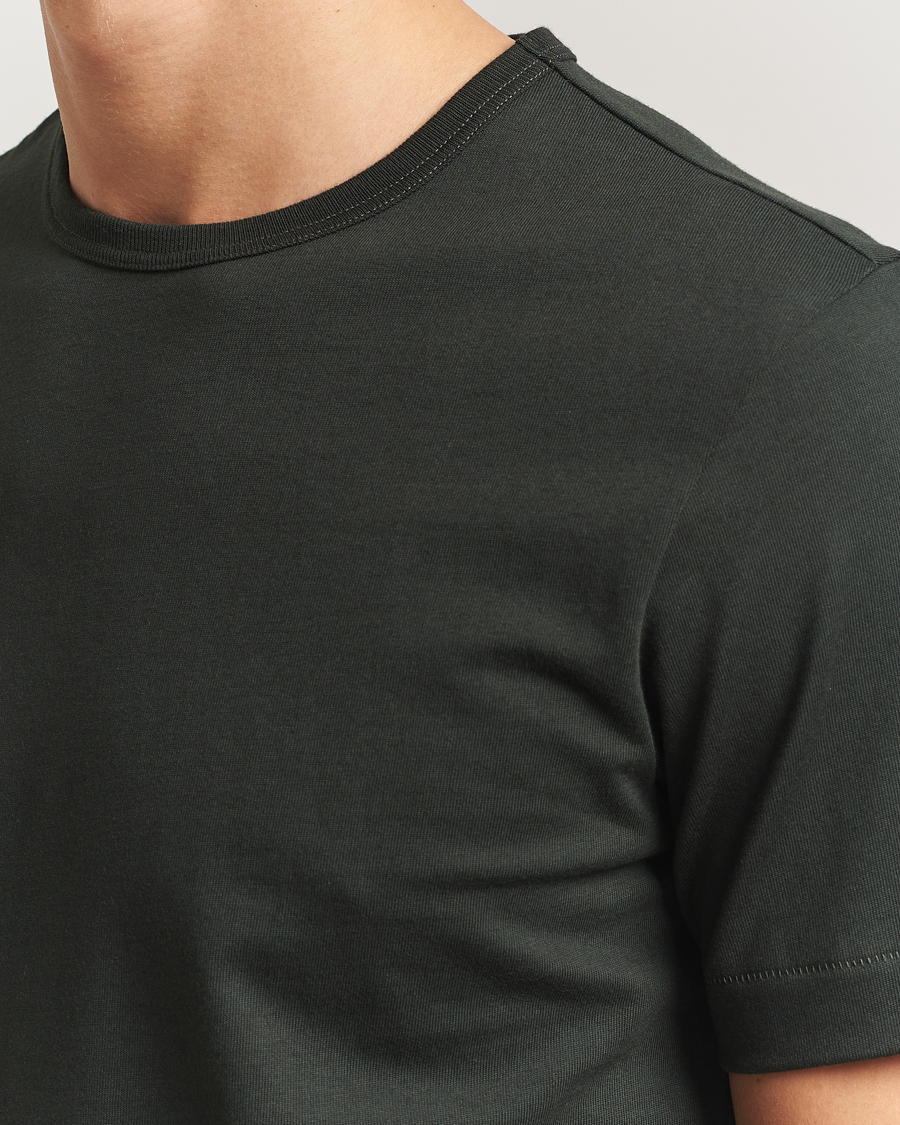Herren | T-Shirts | Merz b. Schwanen | Classic Fit Sturdy T-Shirt Forest Green