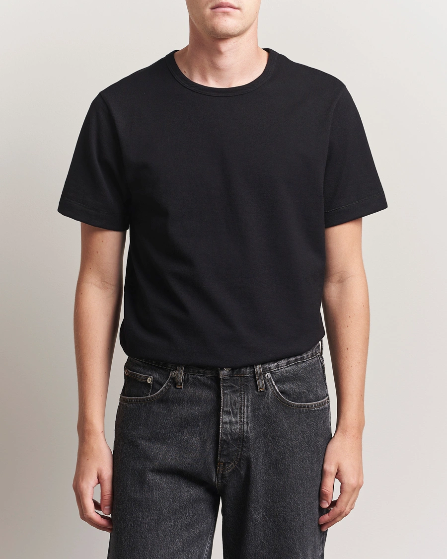 Herren | T-Shirts | Merz b. Schwanen | Classic Fit Sturdy Loopwheeled T-Shirt Black