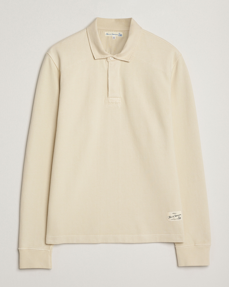 Herren | Pullover | Merz b. Schwanen | Relaxed Fit Vintage Cotton Rugby Shirt Nature