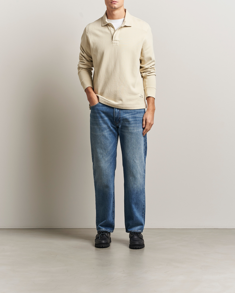 Herren | Pullover | Merz b. Schwanen | Relaxed Fit Vintage Cotton Rugby Shirt Nature