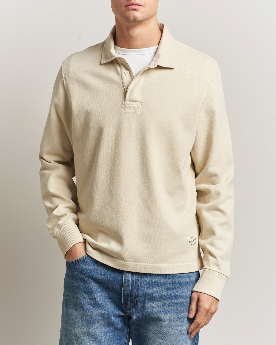 Herren | Pullover | Merz b. Schwanen | Relaxed Fit Vintage Cotton Rugby Shirt Nature