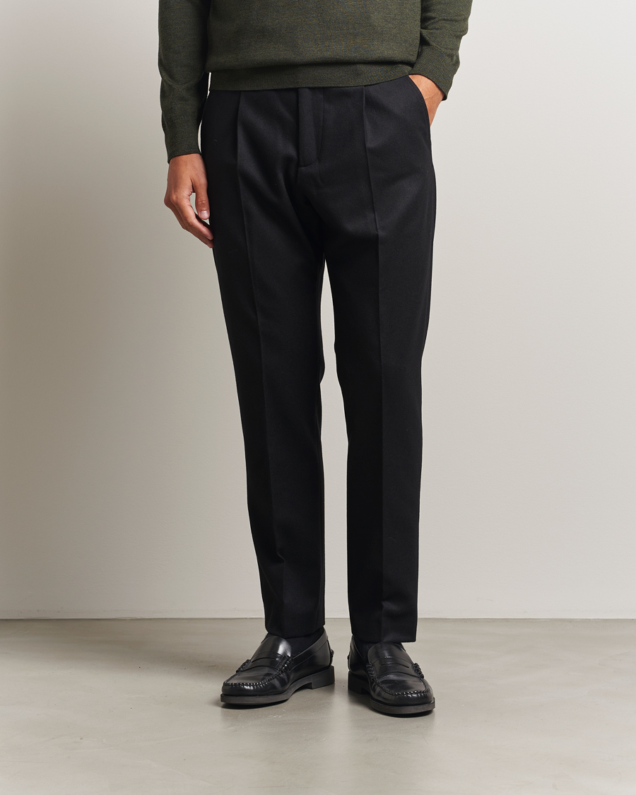 Herren | Hosen | NN07 | Bill Wool Pleated Trousers Black