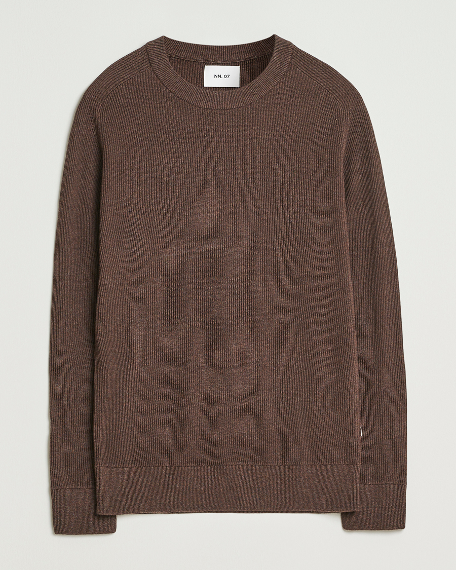 Herren | Pullover | NN07 | Kevin Cotton Knitted Sweater Demitasse Brown